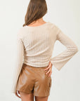 Nina Ribbed Square Neck Top