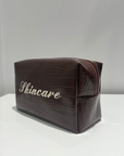 'Skincare' Embroidered Croc Pouch