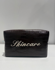 'Skincare' Embroidered Croc Pouch