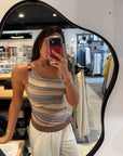 Gia One-Shoulder Stripe Top