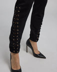 The Caprice Lace-Up Black Sweatpants