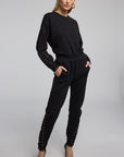 Marley Lace-Up Black Sweatshirt