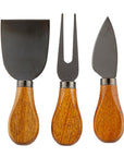 Acacia Wood Handle Cheese Knives - Set of 3