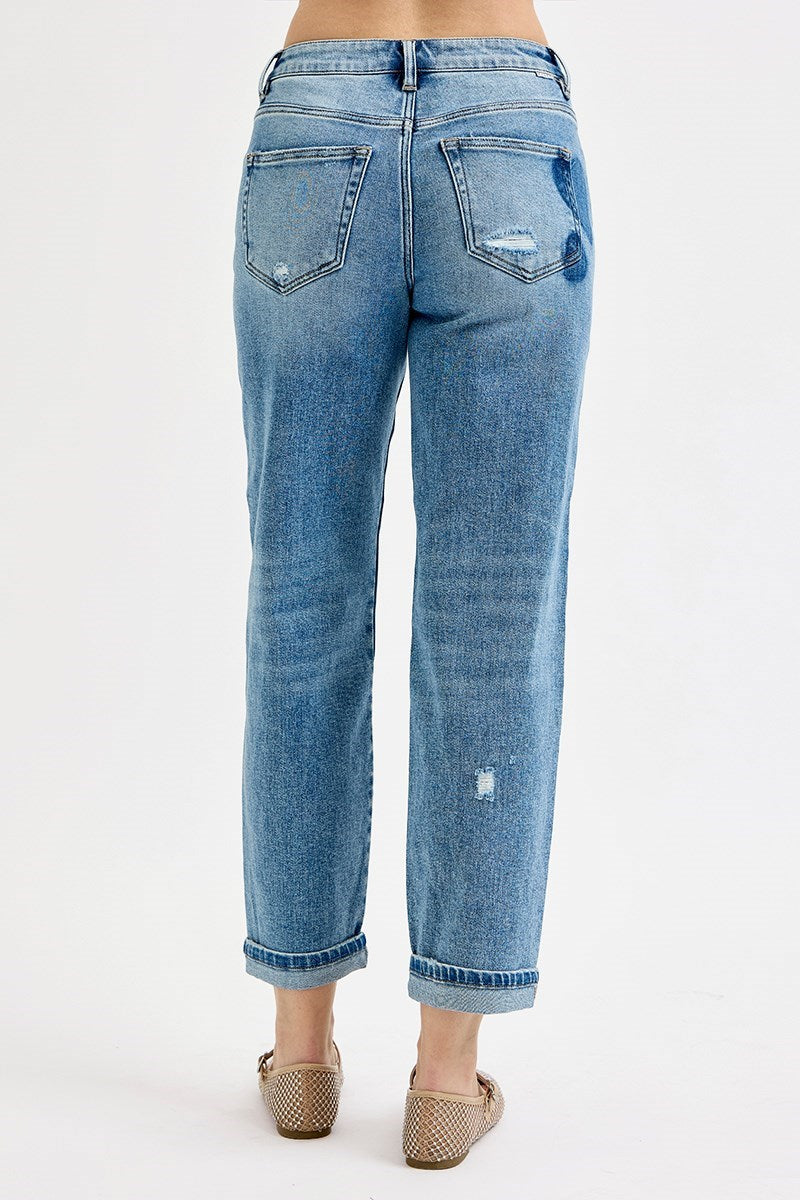 Heart Print Boyfriend Jean