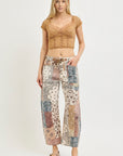 Earth Block Barrel Jean