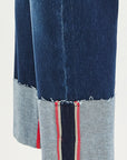 Tati Cuffed Red/Blue Detail Jean