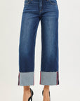 Tati Cuffed Red/Blue Detail Jean