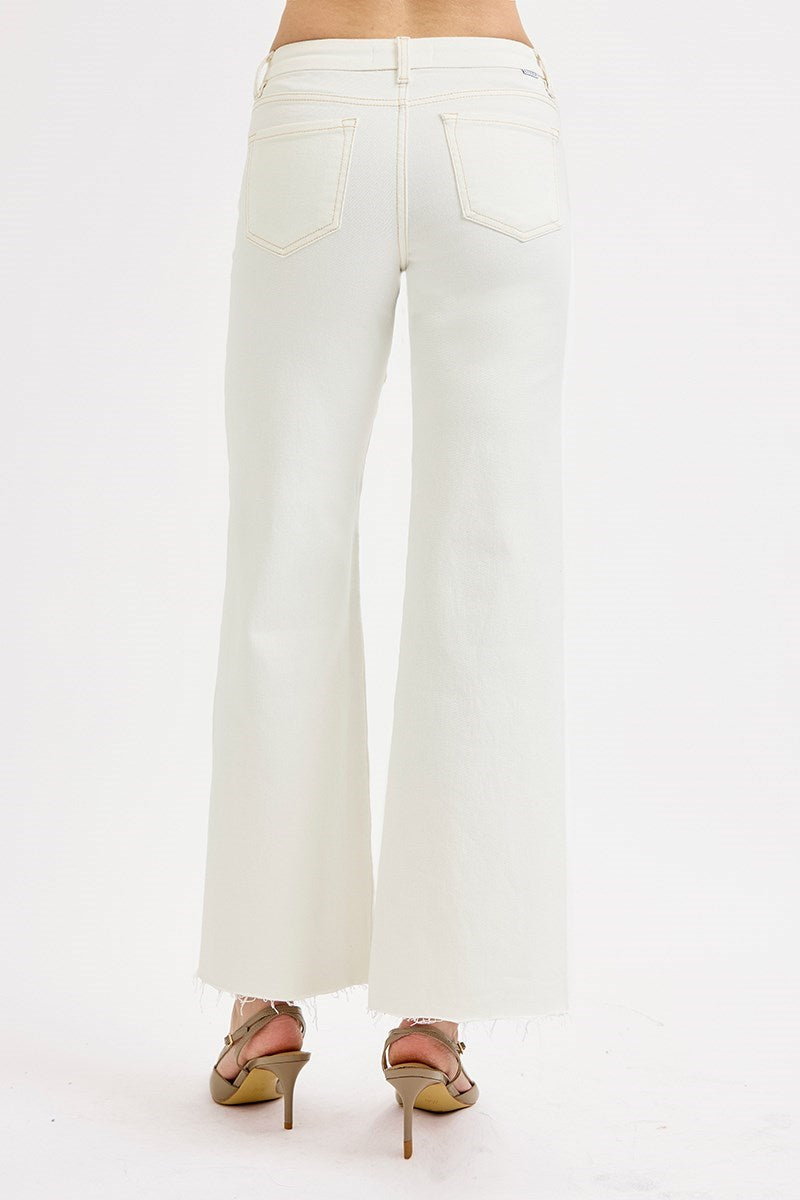 Dria Cream Wide Leg Jean