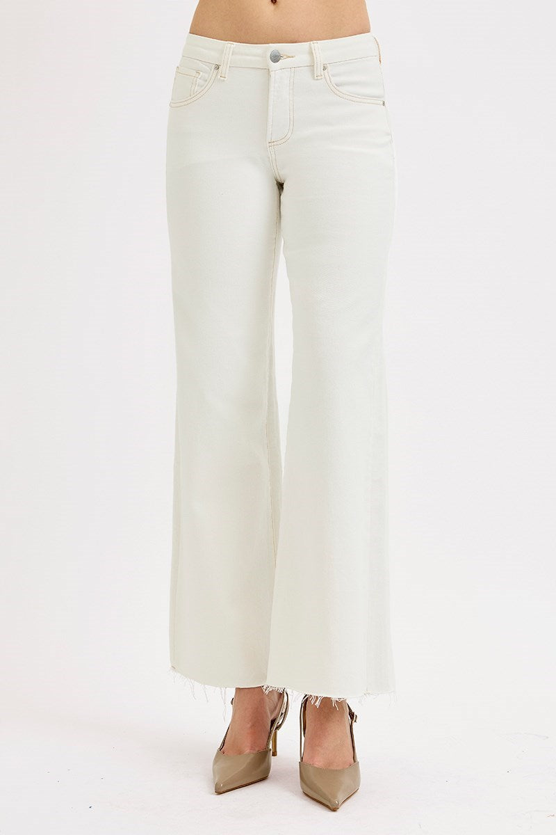Dria Cream Wide Leg Jean