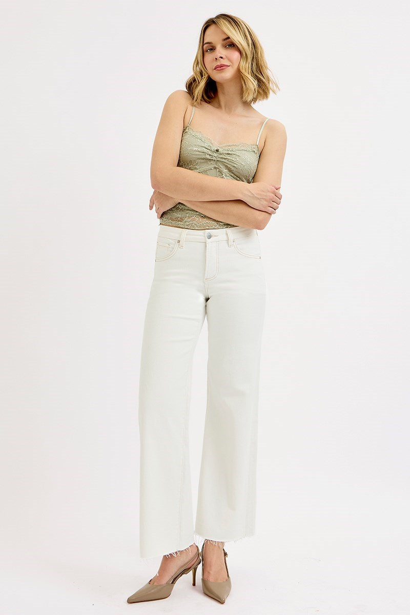 Dria Cream Wide Leg Jean