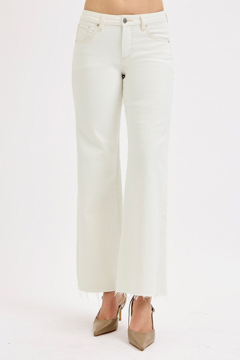 Dria Cream Wide Leg Jean