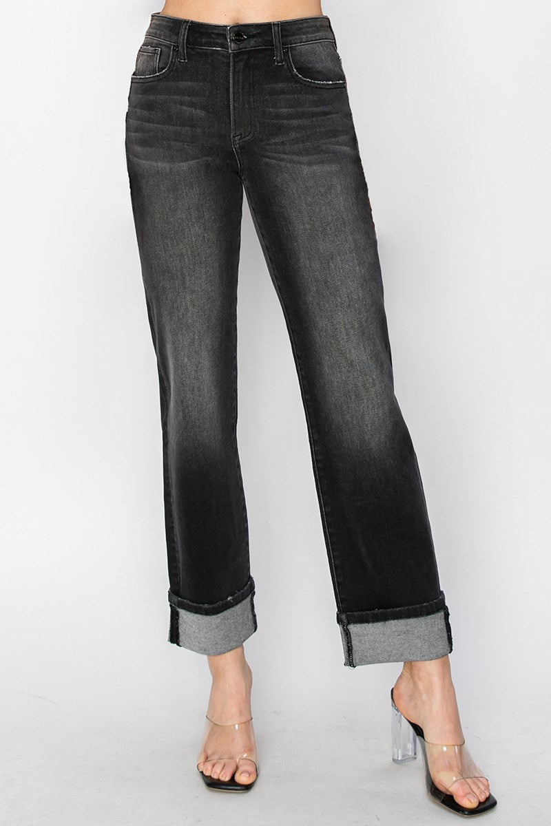 Jessica Cuffed Jean in Black