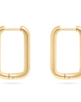Rounded Rectangle Hoops - Gold