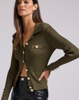 Carter Ribbed Button Sweater