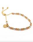 Tri Tone Adjustable Bracelet in 5mm