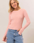 Nicole Ribbed Bell Sleeve