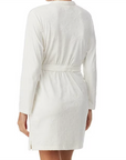 Floral Jacquard Plush Shawl Collar Long Sleeve Robe