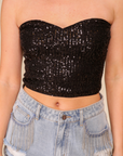 Micki Sequin Crop Top