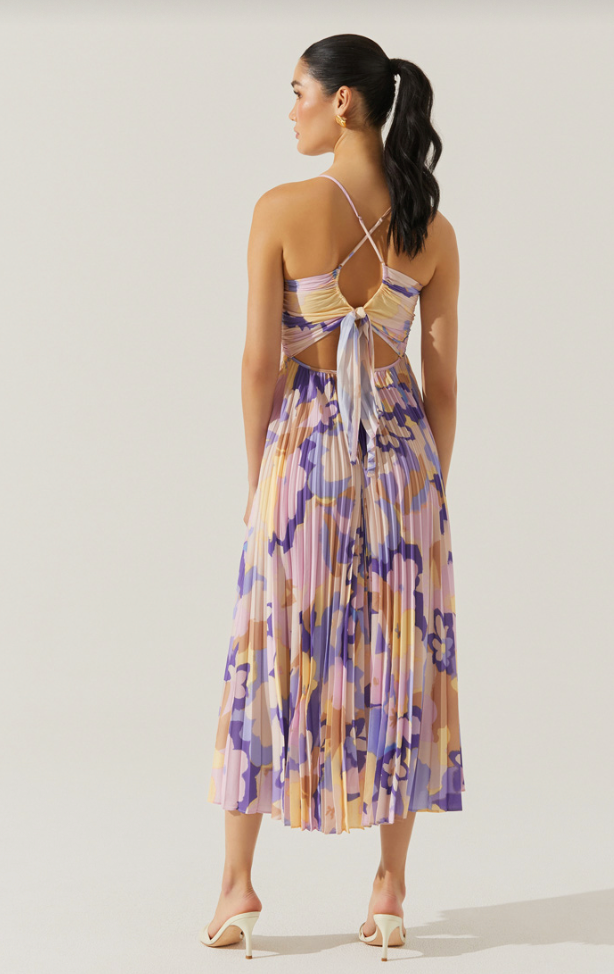 blythe pleated cutout dress Floral Plisse Midi Purple Multi / XS the brand has stood Size:28 (ADD +$10) Sleeveless White Midi Dress Size 5 Girls Dress