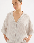 Lounge Stripe Linen Shirt