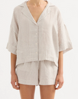 Lounge Stripe Linen Shirt
