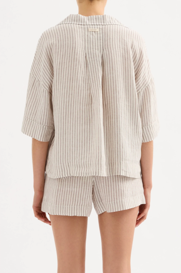 Lounge Stripe Linen Shirt