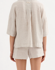Lounge Stripe Linen Shirt