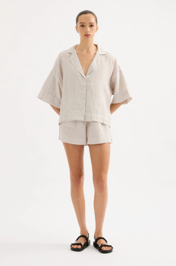 Lounge Stripe Linen Shirt