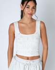 Stacie Double Lace Square Crop Tank