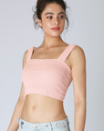 Bianca Shirred Square Neck Crop Top