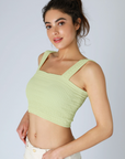 Bianca Shirred Square Neck Crop Top