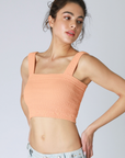 Bianca Shirred Square Neck Crop Top