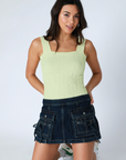 Lacey Textured Square Neck Tank