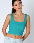 Stacie Double Lace Square Crop Tank