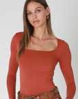 Nikki Clean Line Long Sleeve Top