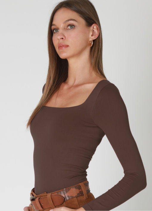 Nikki Clean Line Long Sleeve Top