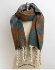 Multi Plaid Scarf W/ Fringe