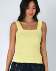 Lacey Textured Square Neck Tank