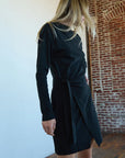 Nation Taylor Wrap Dress Jet Black