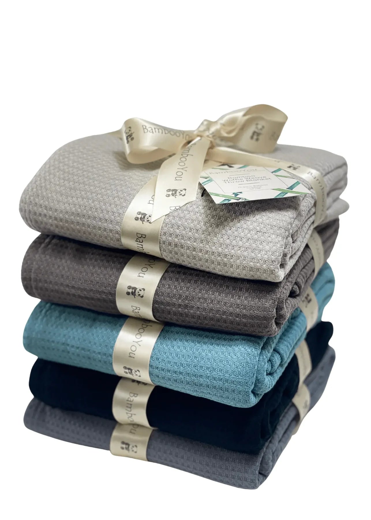 BambooYou Large All Season Waffle Weave Throw