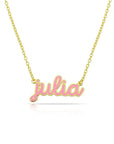 Water Resistant Custom Cursive Enamel Necklace