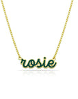 Water Resistant Custom Cursive Enamel Necklace