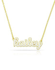 Water Resistant Custom Cursive Enamel Necklace