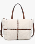 Marlene Sherpa Contrast Tote w/ Dual Handles