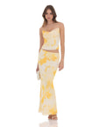 Floral Cowl Neck Two Piece Set in Yellow