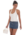 Dotted Halter Top in White