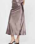 Satin Slip Midi Skirt