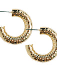 Hammered Gold Vintage Style Hoop Earrings