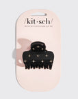 Recycled Plastic Rhinestone Medium Puffy Claw Clip 1pc-Black