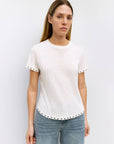 Zoey Rivet Top- Ivory